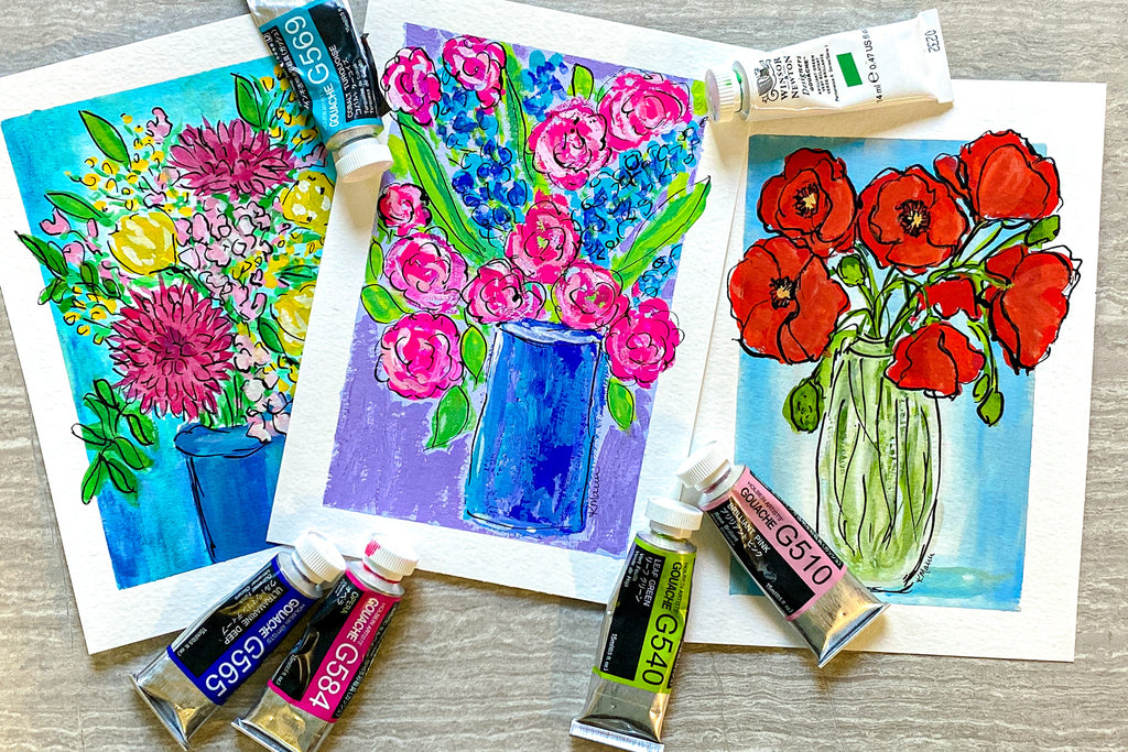 Oh My Gouache! Playing with Gouache and Ink – Bluemangroveart